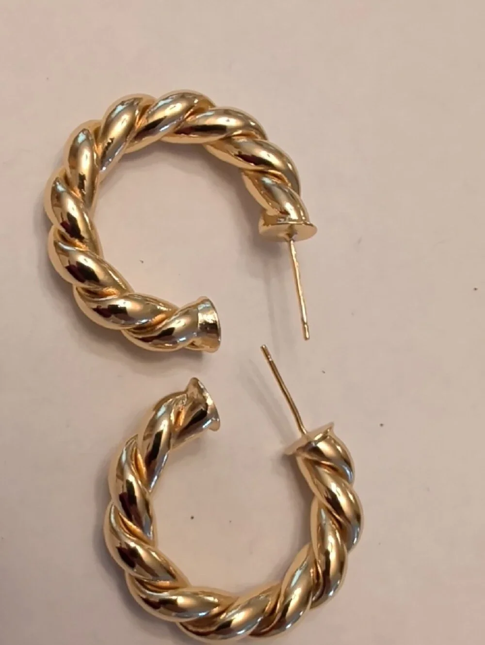 Gold Tone Twisted Hoop Earrings - Women Jewelry